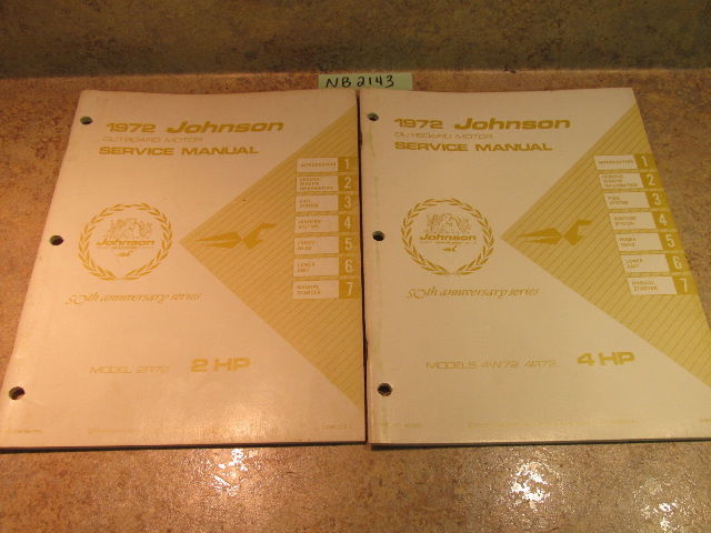 1972 Johnson Evinrude Outboard Service Manual Year Set 2-125 HP