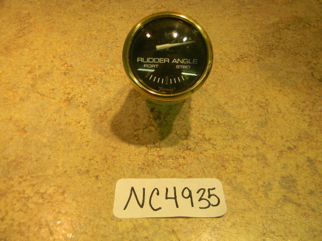 New Faria Rudder Gauge Black face with Bronze Color Trim GP7706A