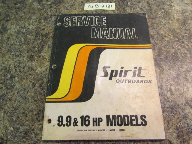 1978 Suzuki Spirit Outboards 9.9 & 16 HP Models Service Manual