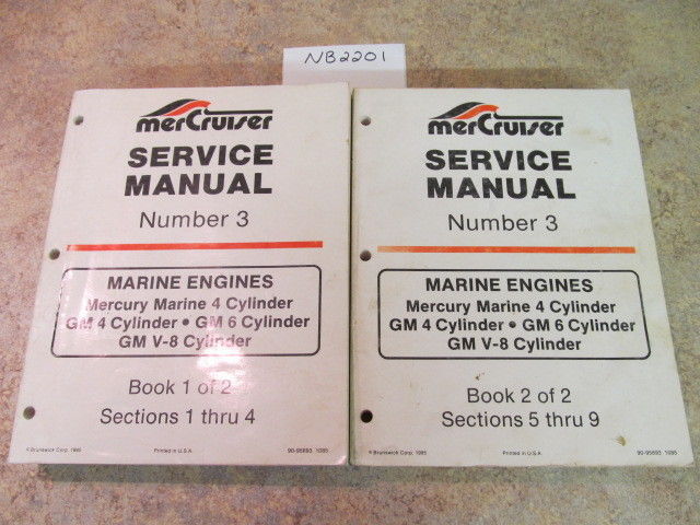 1986 Mercruiser Number 3 Marine Engines Service Manuals Book 1 & 2