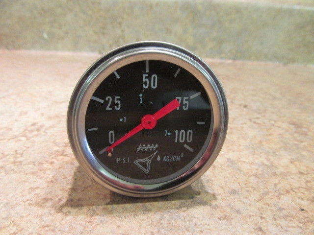 Unknown Brand Oil Gauge Gold w/ Black Face