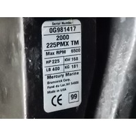 2000 Mercury 225 HP EFI Promax Complete Running Outboard 20 inch Long Shaft