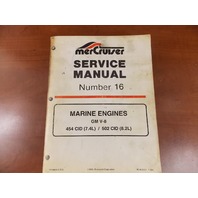 Used 1994 Mercruiser Service Manual #16 GM V-8 454 CID 7.4L & 502 CID 8.2L