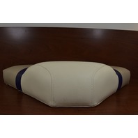 Pontoon Corner Boat Seat Cushion Cream/Tan with Blue trim-  250 LX 2001 Pontoon