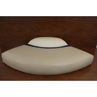 Pontoon Corner Boat Seat Cushion Cream/Tan with Blue trim-  250 LX 2001 Pontoon