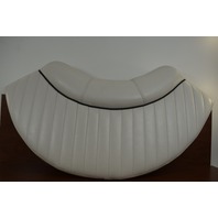 Pontoon Corner Boat Seat Cushion White w/ Black Trim Possibly Triton or Starcraft