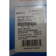 Solas Amita Volvo Penta Propeller 8611-145-19 14.5 x 19 3 Blade Aluminum