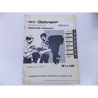 1971 Johnson Outboard Motor 9 1/2 HP service manual models 9R71 and 9RL71