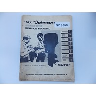 1971 Johnson Outboard Motor Service manual 60 HP Models 60ES71 and 60ESL71
