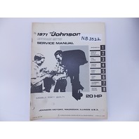 1971 Johnson Outboard Motor Service manual 20 HP models 20R71 and 20RL71