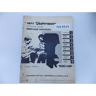 1971 Johnson Outboard Motor Service manual 100 HP Model 100ESL71