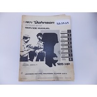 1971 Johnson Outboard Motor Service manual 125 HP Model 125ESL71