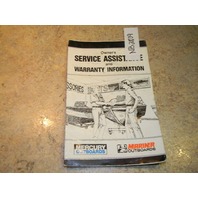 Mercury Mariner Owners Service Assistance Manual 1991