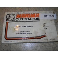 Mercury Mariner Outboard Operation & Maintenance Manual 1983 20 25 30