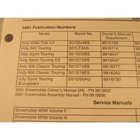 2001 Polaris Indy Touring Models Service Manual PN 9916686