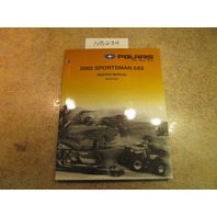 2003 Polaris Sportsman 6x6 Service Manual with CD PN 9918067