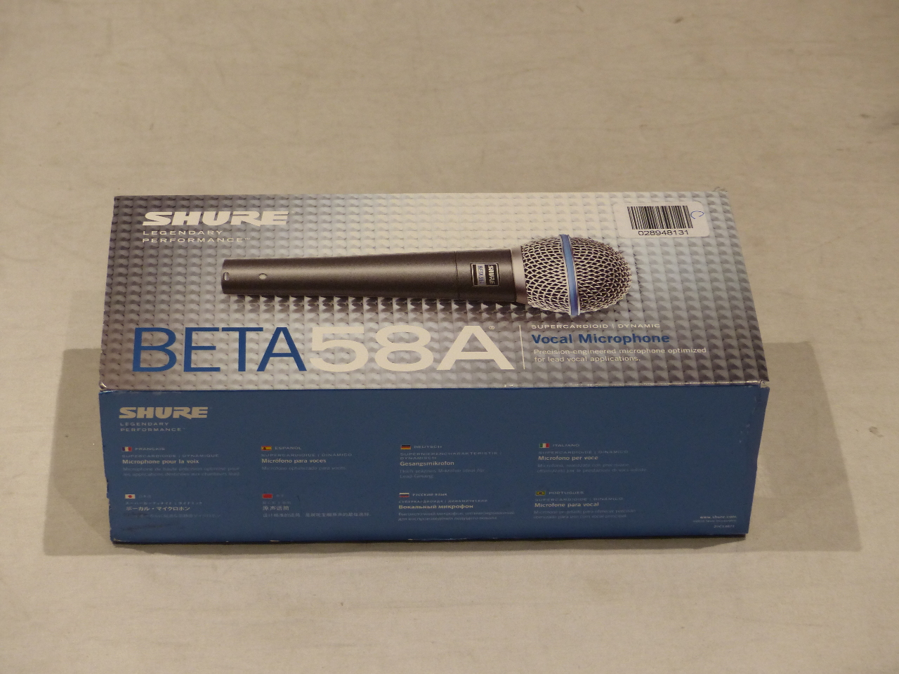 SHURE BETA 58A MICROPHONE SUPER CARDIOID SILVER BLUE MDG Sales, LLC