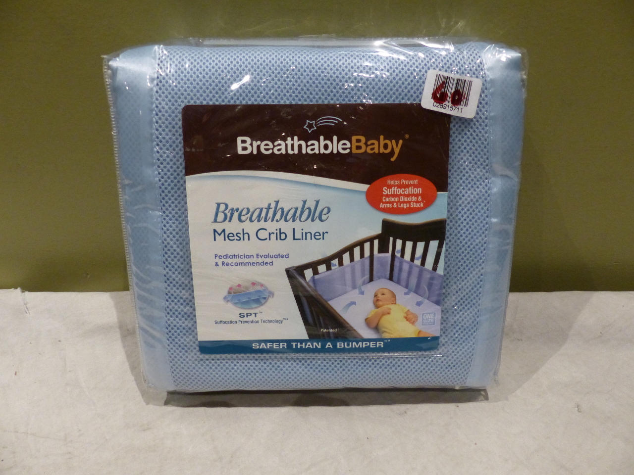 BREATHABLE BABY NA04 BLUE 10112 MESH CRIB LINER MDG Sales, LLC