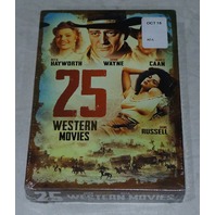 25 WESTERN MOVIES JOHN WAYNE JAMES CAAN RITA HAYWORTH & JANE RUSSELL DVD NEW