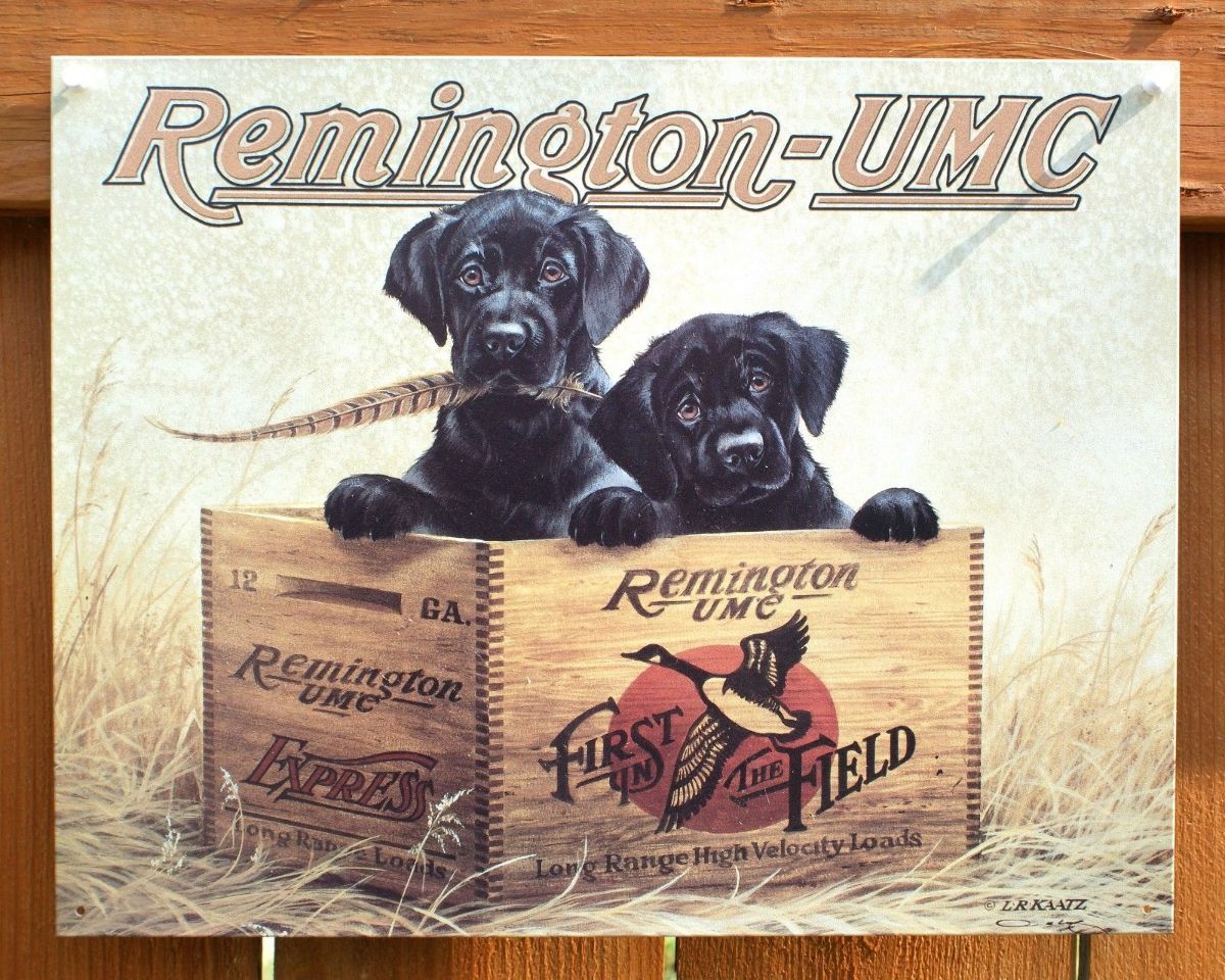Remington UMC Tin Sign Duck Hunt Bird Hunting Labs Labrador Ammo Rifle Gun B12 The Wild Robot!