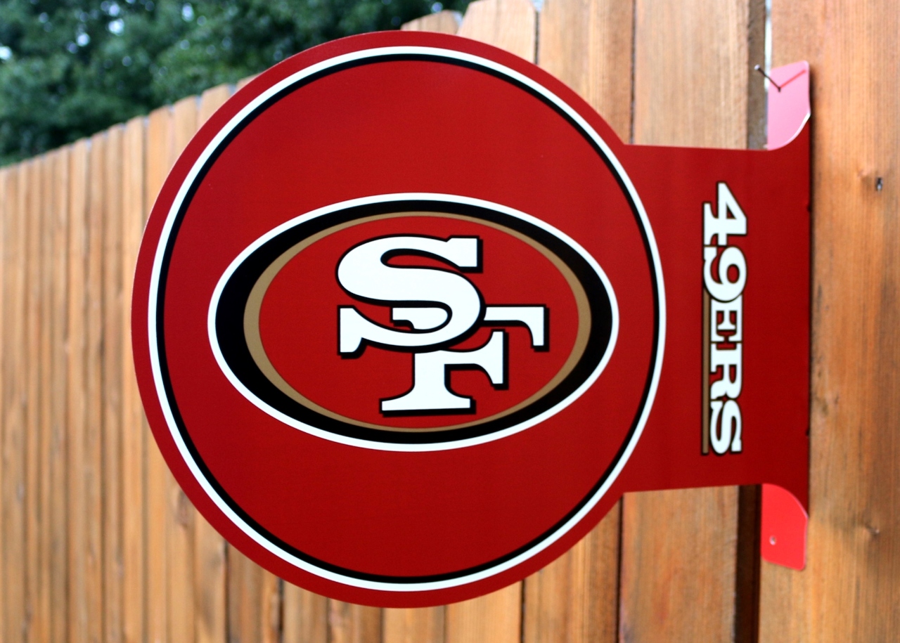 Double Sided San Franciscoo 49ers Flange Tin Metal Sign NFL Football