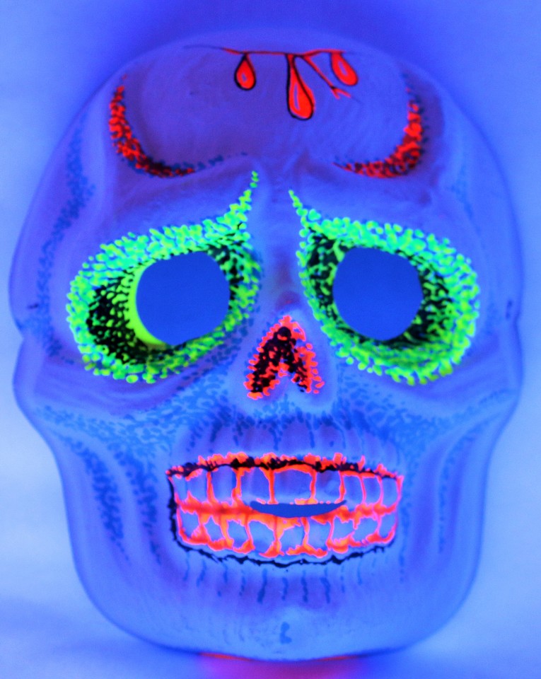 vintage sugar skull halloween mask zest 1960s 60s skeleton day of the dead bla