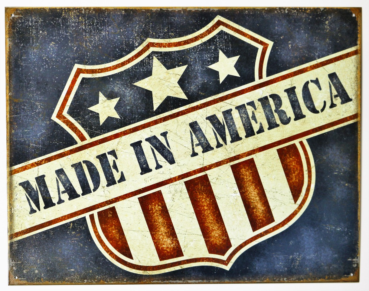 Made In America Tin Metal Sign Small Business USA United States