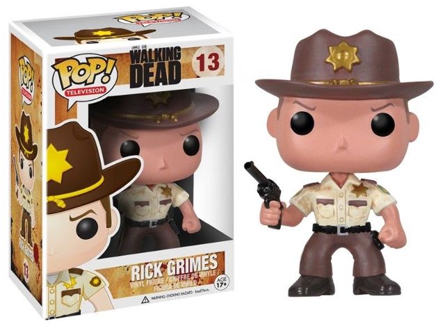 Walking Dead Sherriff Rick Grimes W Pistol Pop Vinyl TV Series Figure 13 Funko