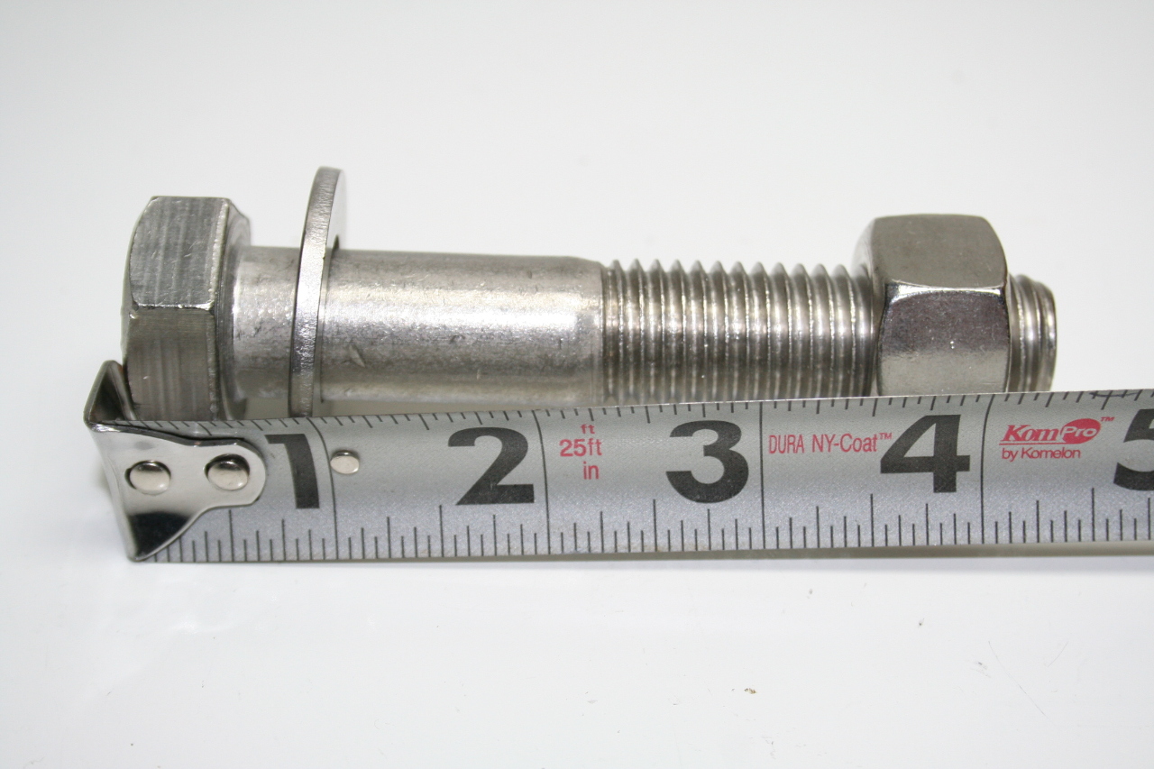 * THE S30400 STAINLESS STEEL BOLT 3/4" dia 41/4" long, NUT, WASHER