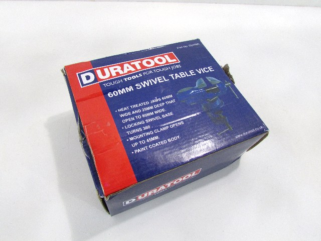 NEW DURATOOL D00099 60mm SWIVEL TABLE VICE