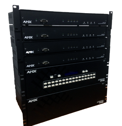 Lot Of 2- AMX Autopatch Optima1 & 2 16x16 V5 w/ A Lot of 4- NXP-TPI/4 Netlinx Touch Panel Interface
