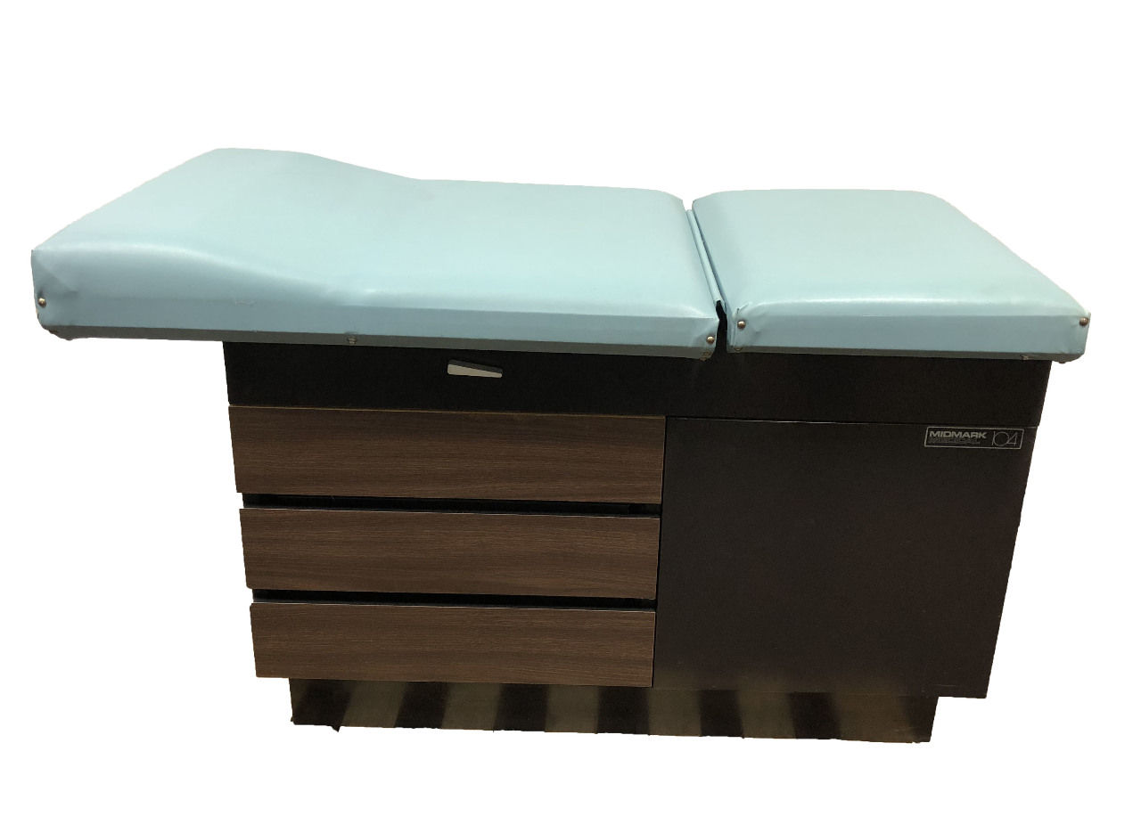 Midmark Ritter 104 Medical Patient Exam Table Lite Blue OBGYN Stirrups