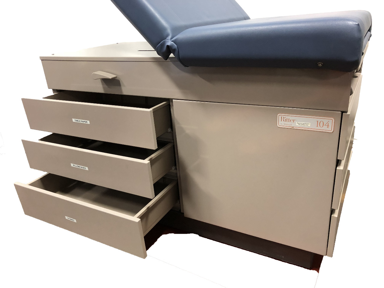 Midmark Ritter 104 Exam Table with Stirrups Blue 1040352021