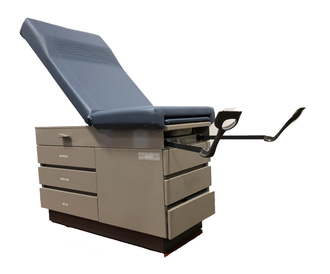 Midmark Ritter 104 Exam Table with Stirrups Blue 1040352021