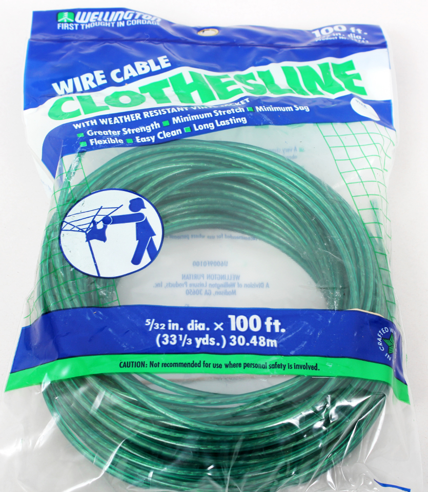 Wellington Weather Resistant Wire Cable Clothesline 5/32" x 100