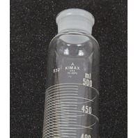 Kimble KIMAX Glass 500ml #20039 Metric Graduated Cylinder Hex Base #32 Joint Top
