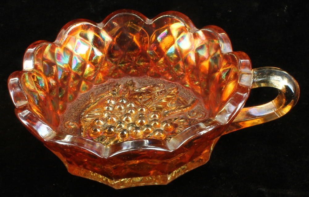 Vintage Imperial Heavy Grape Carnival Glass Handled Nappy Dish Bowl eBay