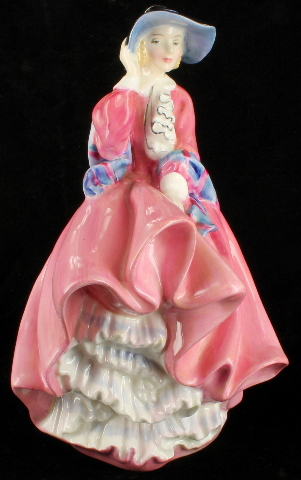 Royal Doulton Figurine Bess HN2002 Harradine Classics Pretty Lady Figurine Red Cloak Flower Cream Dress Porcelain Sculpture