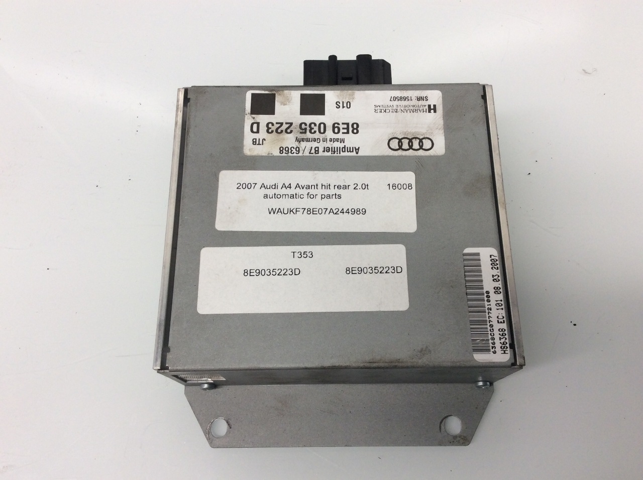 2006 2007 2008 Audi A4 S4 radio stereo amplifier amp 8E9035223D harman becker OEM