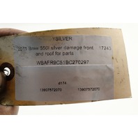 2011 BMW 550i Fuel Tank Vent Valve 7572070 OEM