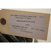 1999 2000 2001 BMW 740i Front Bumper Grille Pair Set Chrome Aftermarket