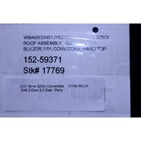 2001 Bmw 325ci 2-Door 2.5 Gas Covertible Hard Top Roof Assembly 1 ding OEM