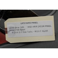 2015 Bmw 328i Sedan Sport 4-Door 2.0 Turbo Right Rear Door Panel