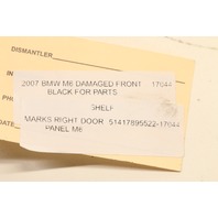2006 2007 2008 2009 2010 BMW M6 Right Door Panel OEM