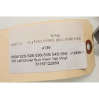 BMW 525i 528i 530i 535i 545i 550i M5 Left Sun Visor Tan Vinyl 51167122869 OEM