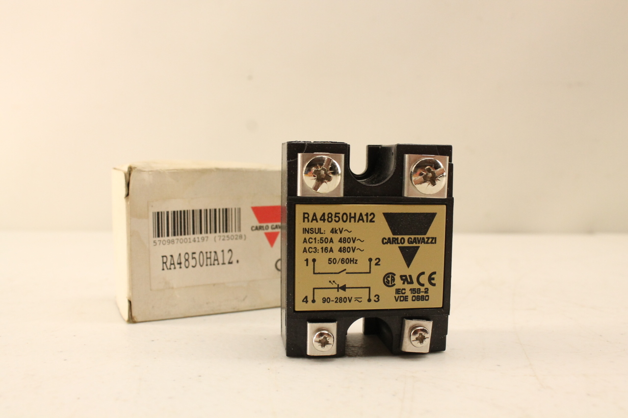thumbnail image 2 of Carlo Gavazzi RN2A48D50 Solid State Relay - 50A, 42-530VAC, DPST, DIN Rail 2 of 6