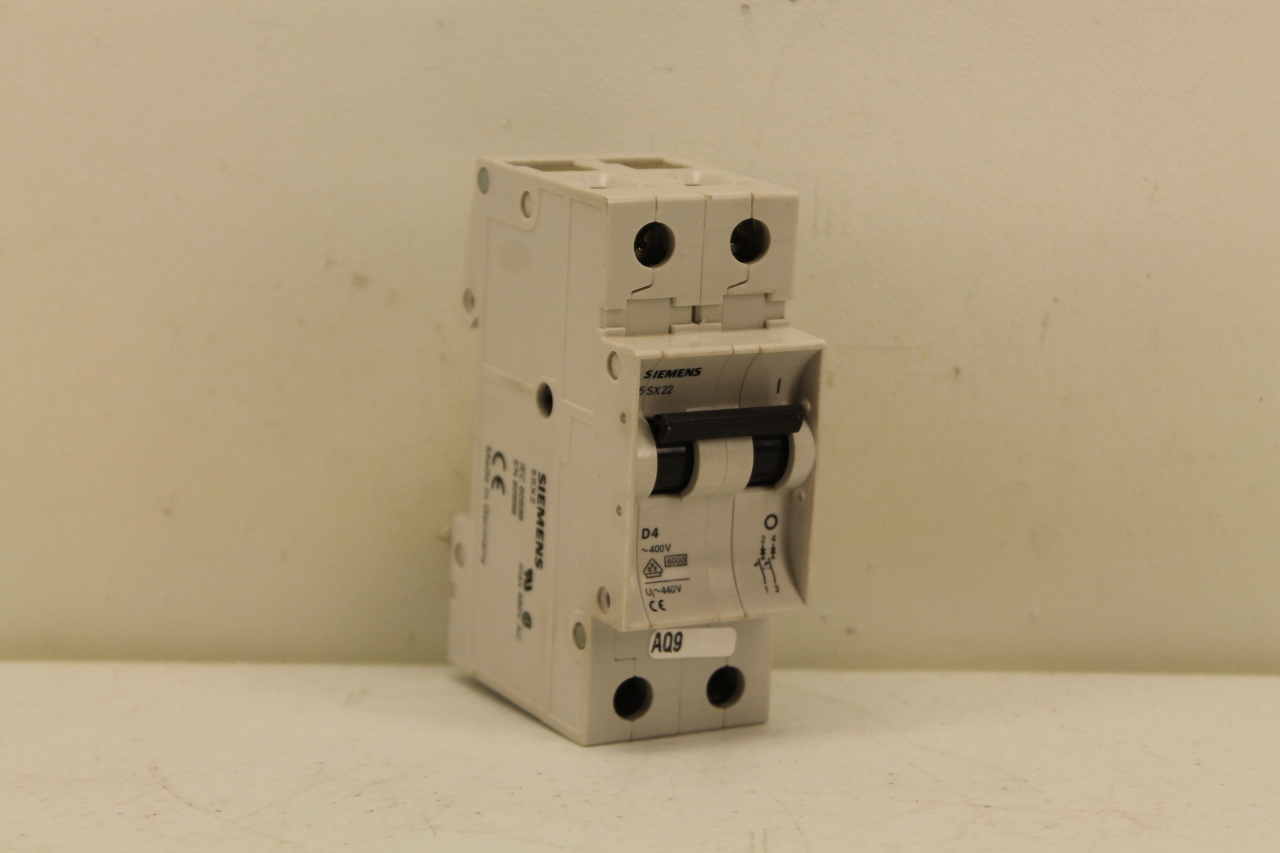 Siemens 5SX22 D4 Circuit Breaker 2P 4A 400Vac | PLC Surplus Supply, LLC