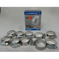 (10) #12 Hose Clamps, Fuel Line, Automotive, worm screw (10) #12 Hose Clamps, Fuel Line, Automotive, worm screw