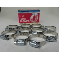 (10) #20 Hose Clamps, Fuel Line, Automotive, worm screw (10) #20 Hose Clamps, Fuel Line, Automotive, worm screw