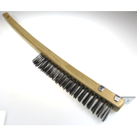 Steel Bristle Brush with scraper, Brakes, Battery, Wheels, 14" overall length